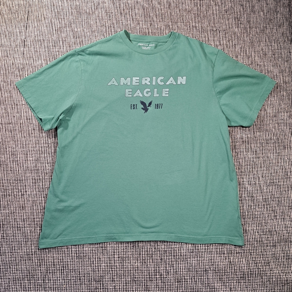 American Eagle Outfitters Mint Green Logo Crew Neck T-Shirt Size XXL